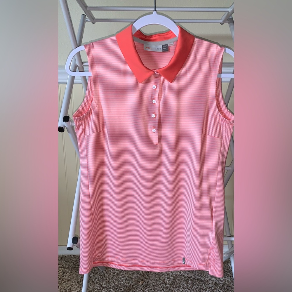 Womens KJUS Sina Polo Sleeveless Golf Shirt Size 36/ small